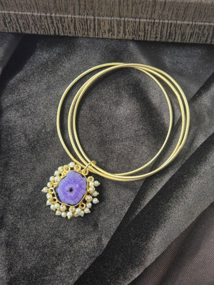 Brass breclets with charm three layered size 2.8