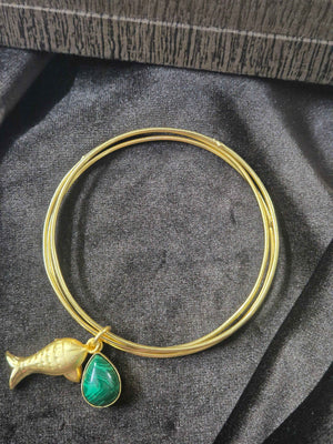 Brass breclets with charm three layered size 2.8