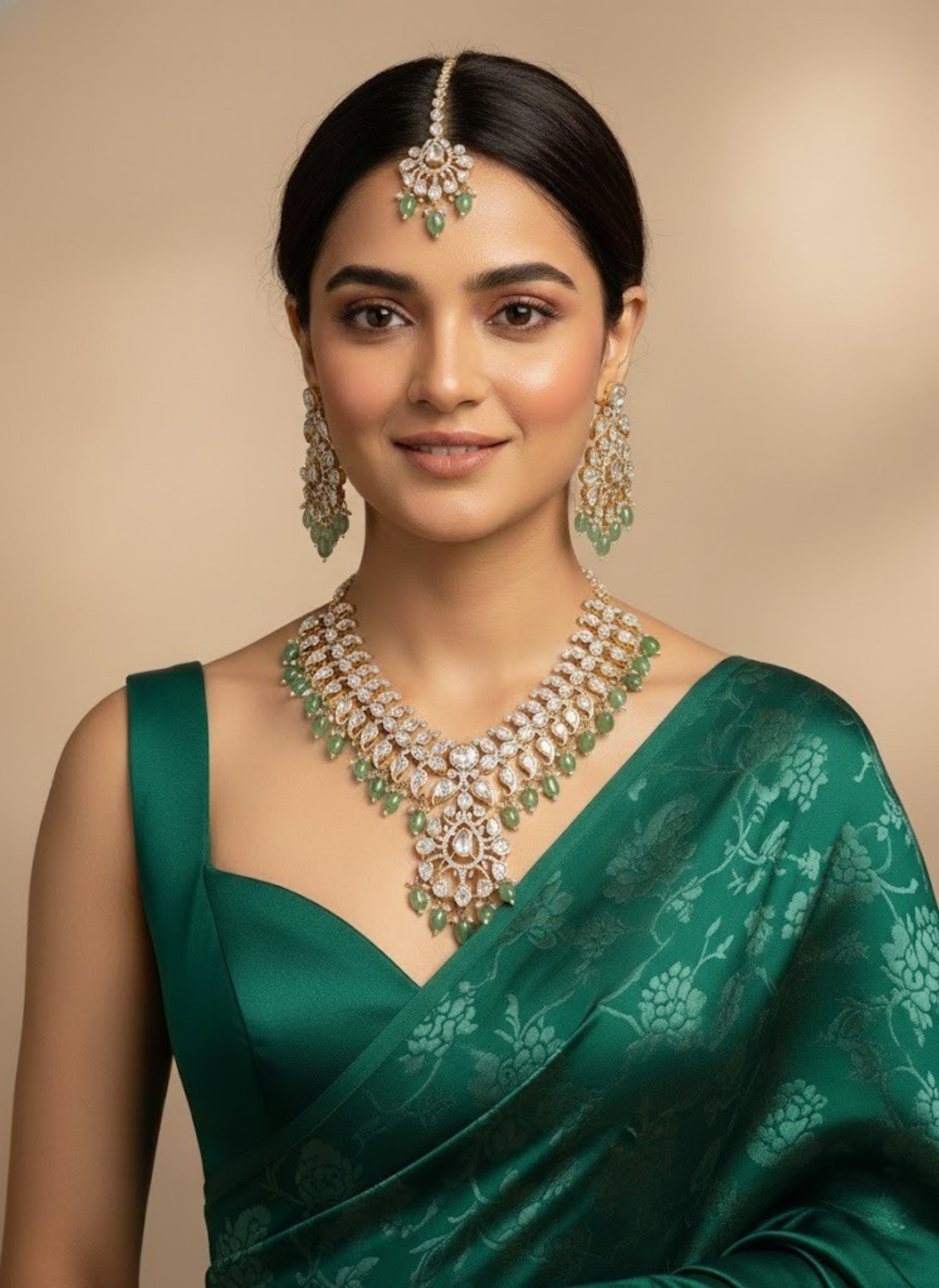 Mosinite Kundan bridal set