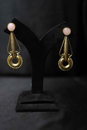 Brass Pearl Earrings