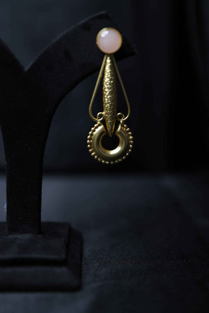 Brass Pearl Earrings
