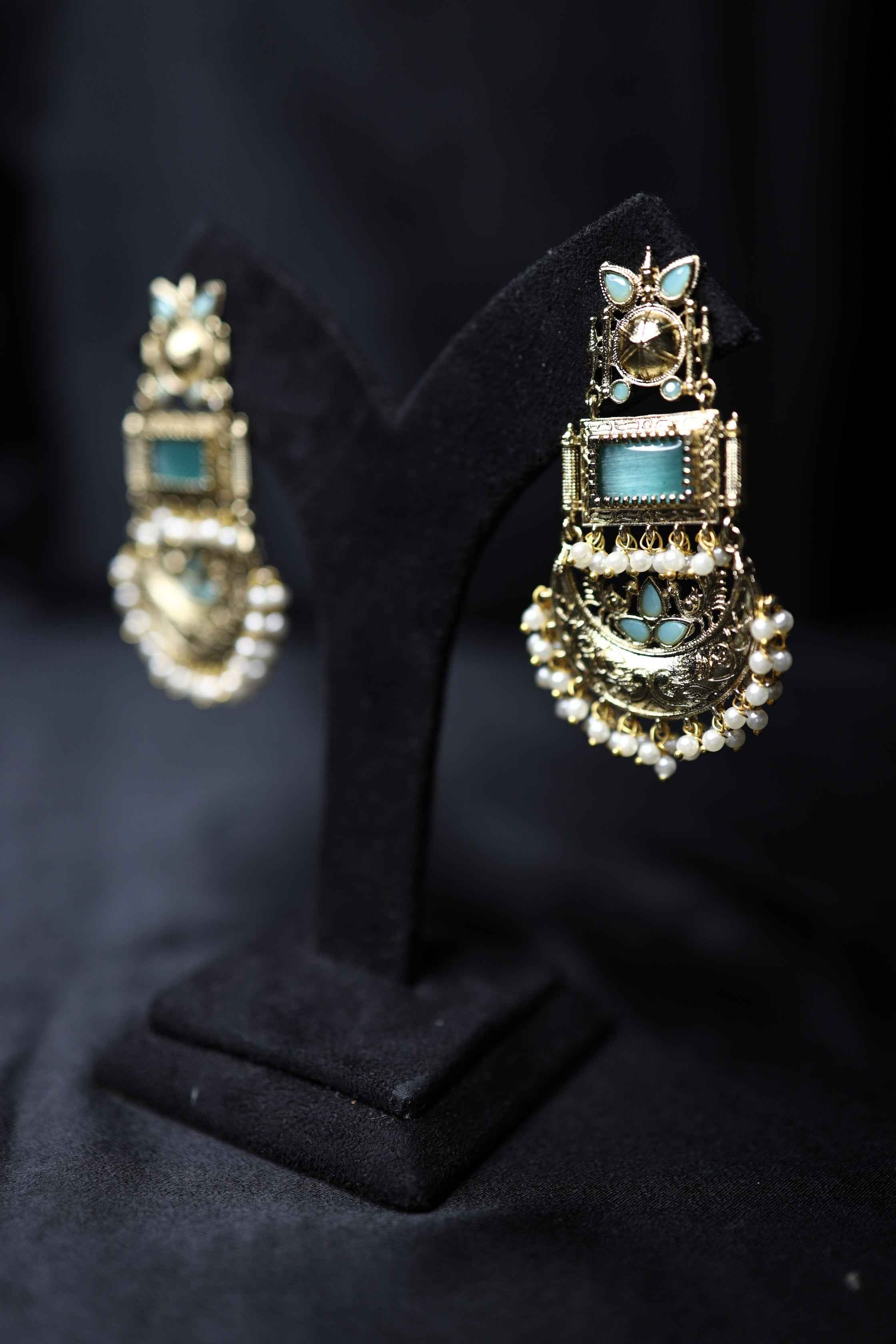 Monalisa Stones Gold Polish Earrings