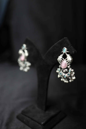 Monalisa Replica Glass Stone Work Earrings