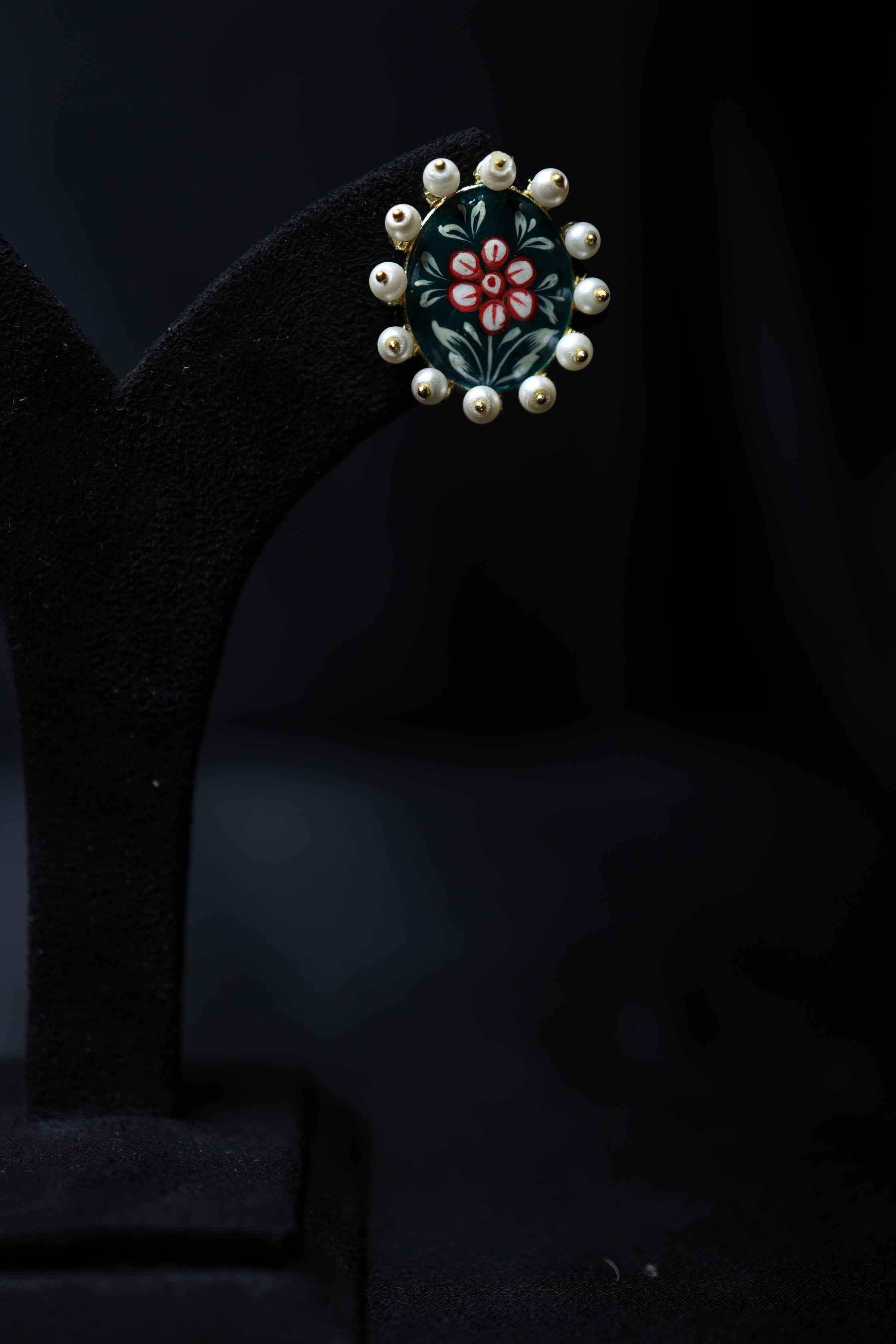 Meenakari Tanjore Painting Earrings