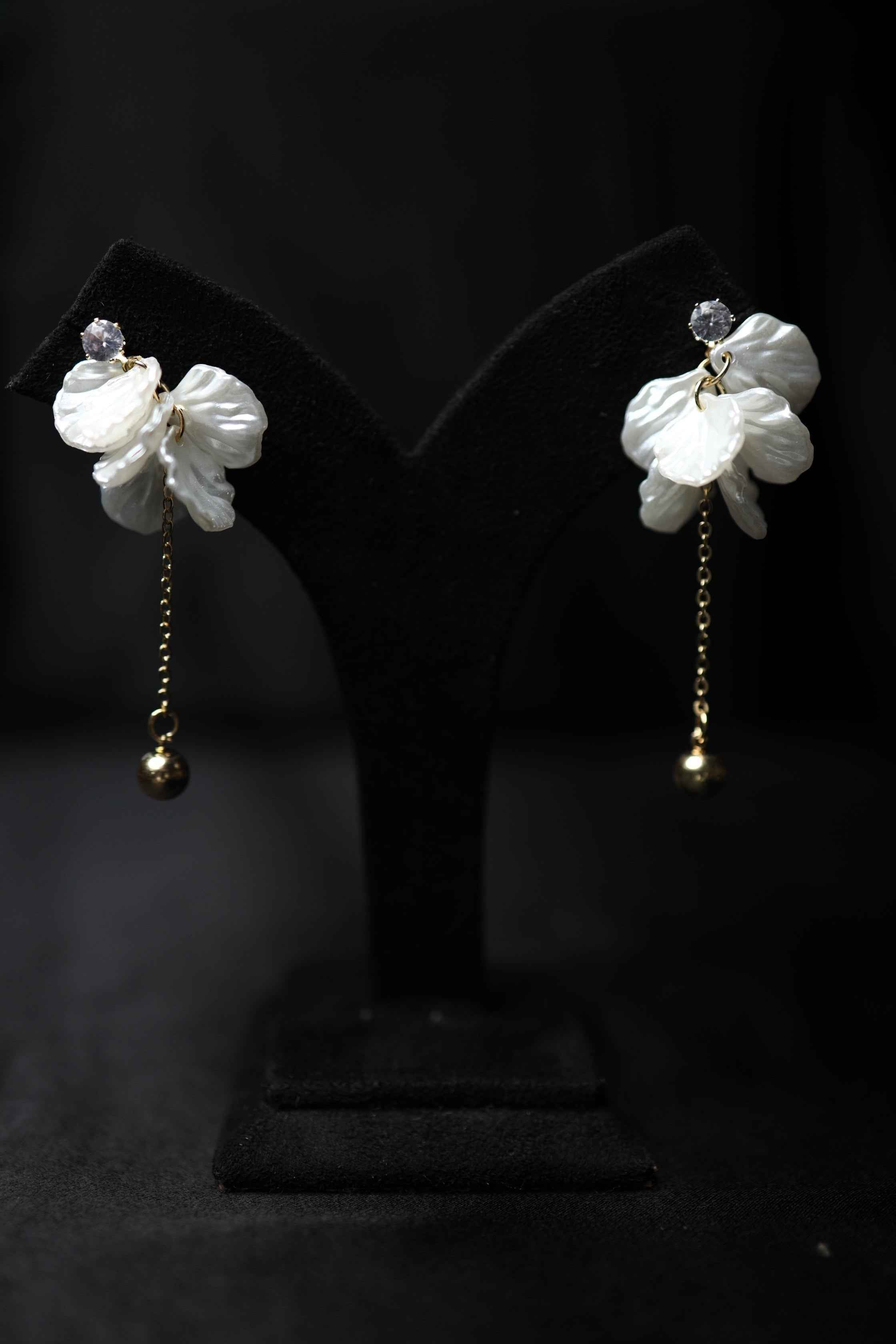 Flower Earings with Chain