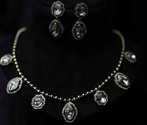 Moissanite Finish Kundan Set