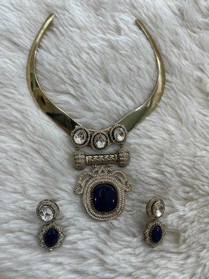 Midnight Blue Heritage Hasli Set