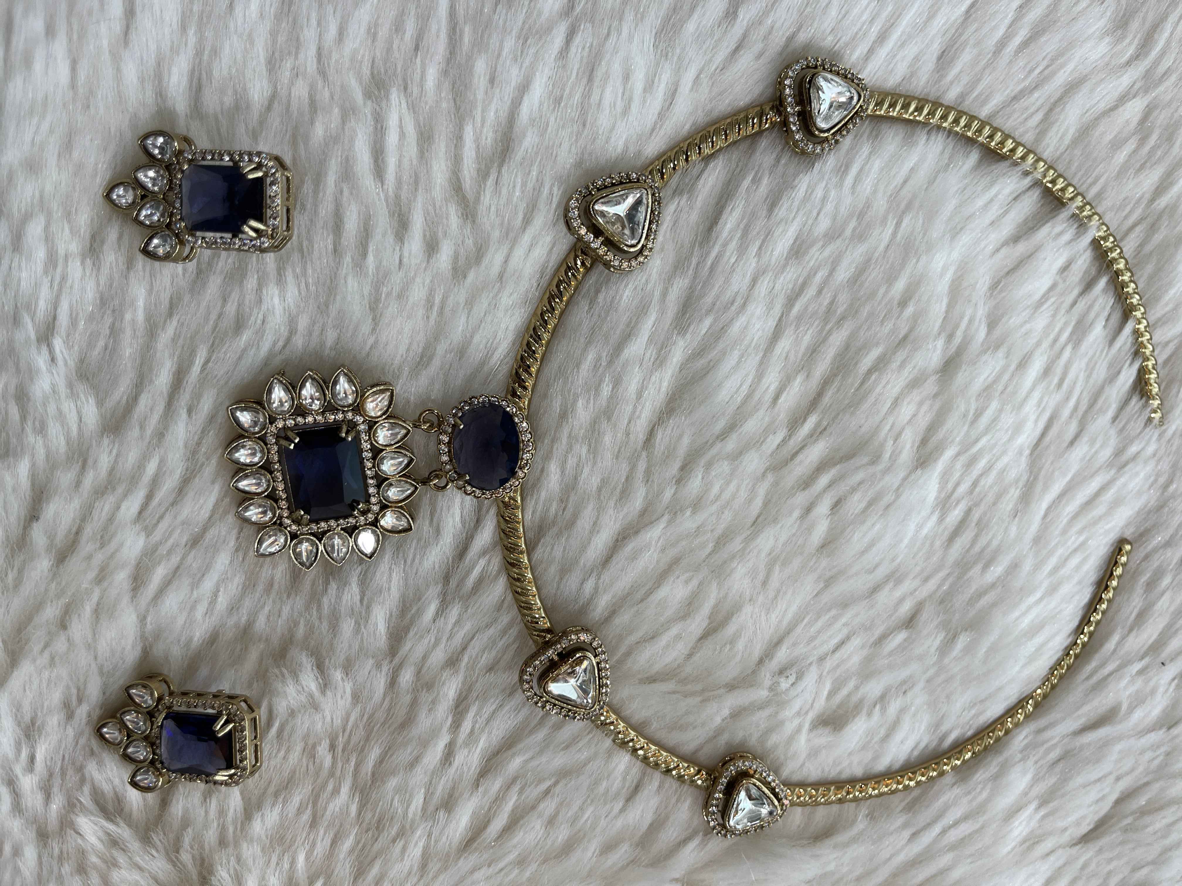 Kundan Hasli with CZ Stones AD Stones