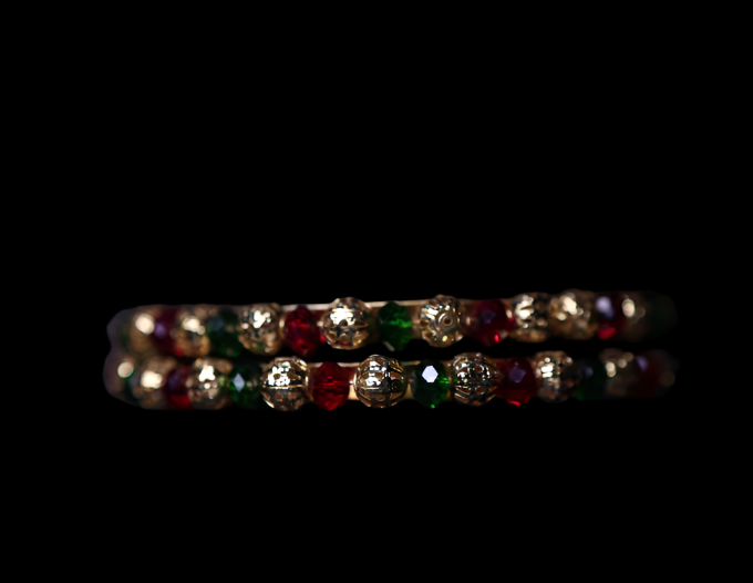 Gold Plated Bangles with colourful stones