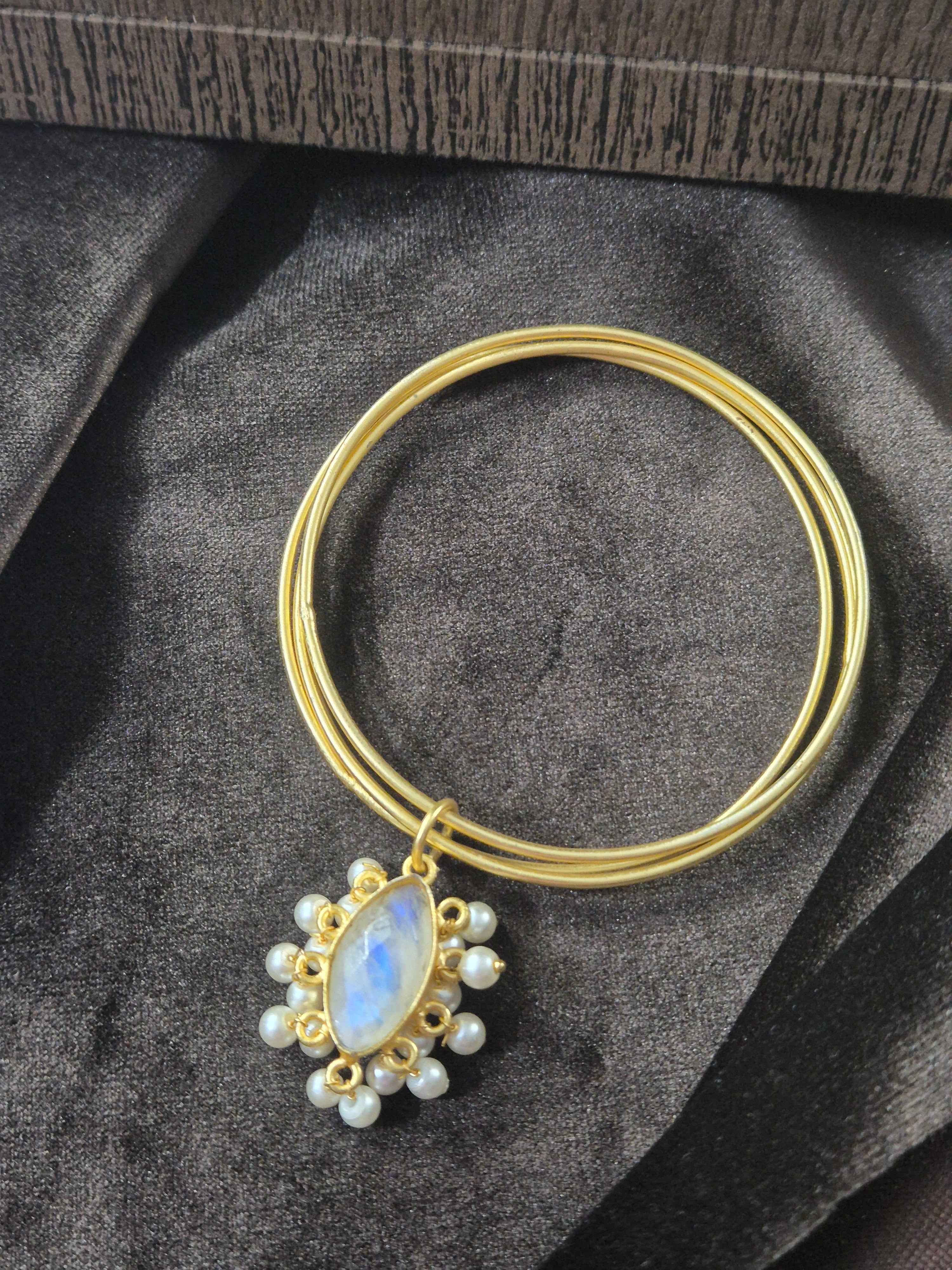 Brass breclets with charm three layered size 2.8