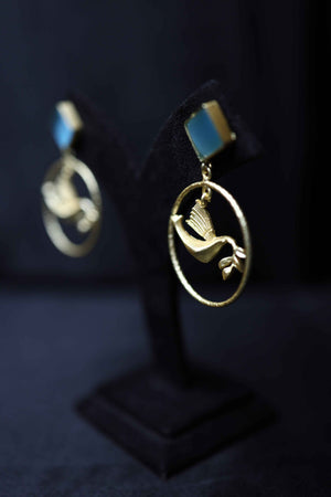 Hoop Bali with Bird Establish Earrings