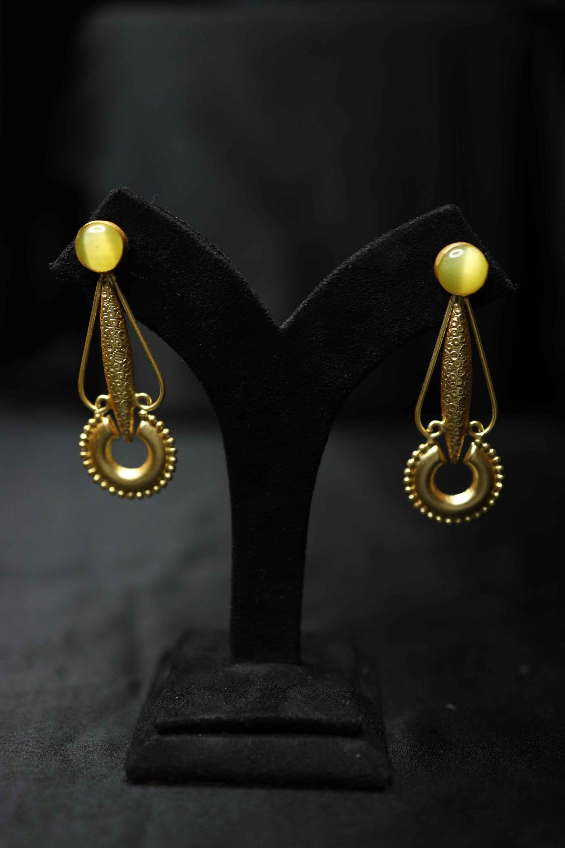 Brass Pearl Earrings