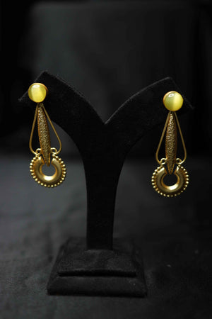 Brass Pearl Earrings