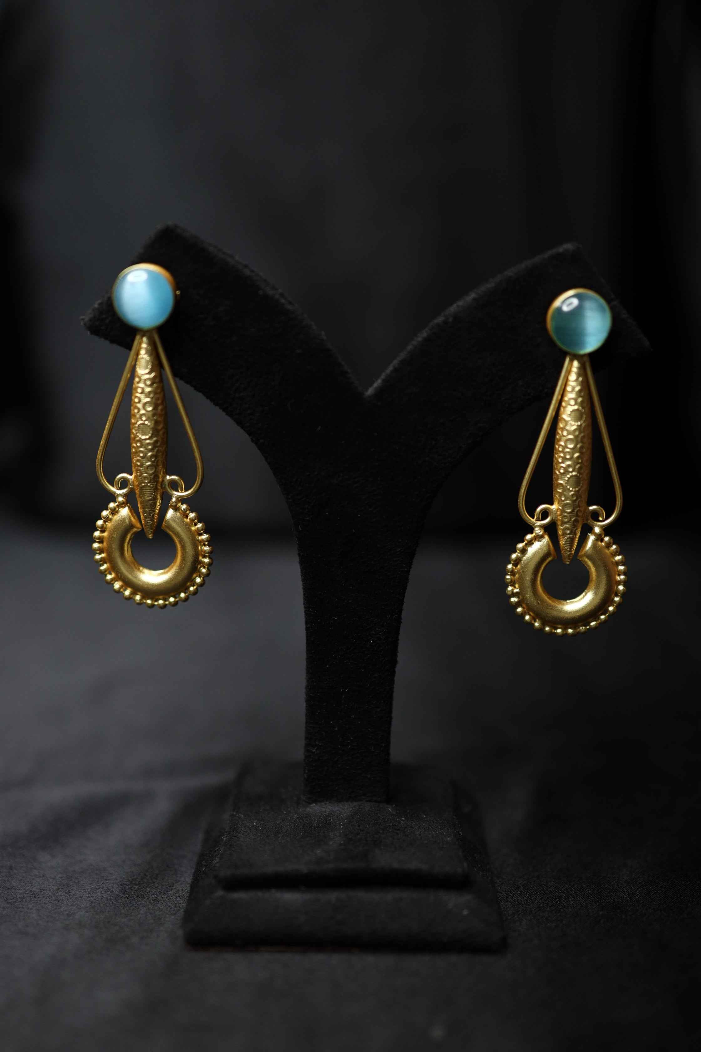 Brass Pearl Earrings