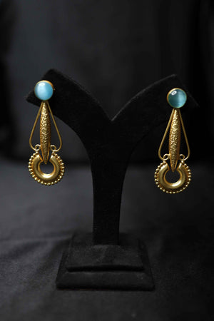 Brass Pearl Earrings