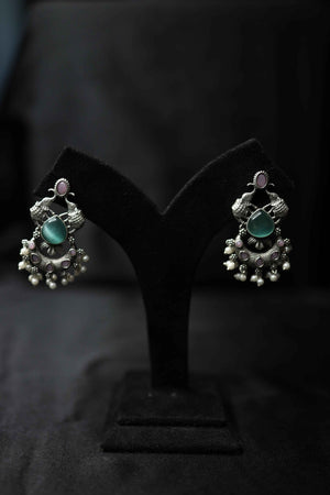 Monalisa Replica Glass Stone Work Earrings