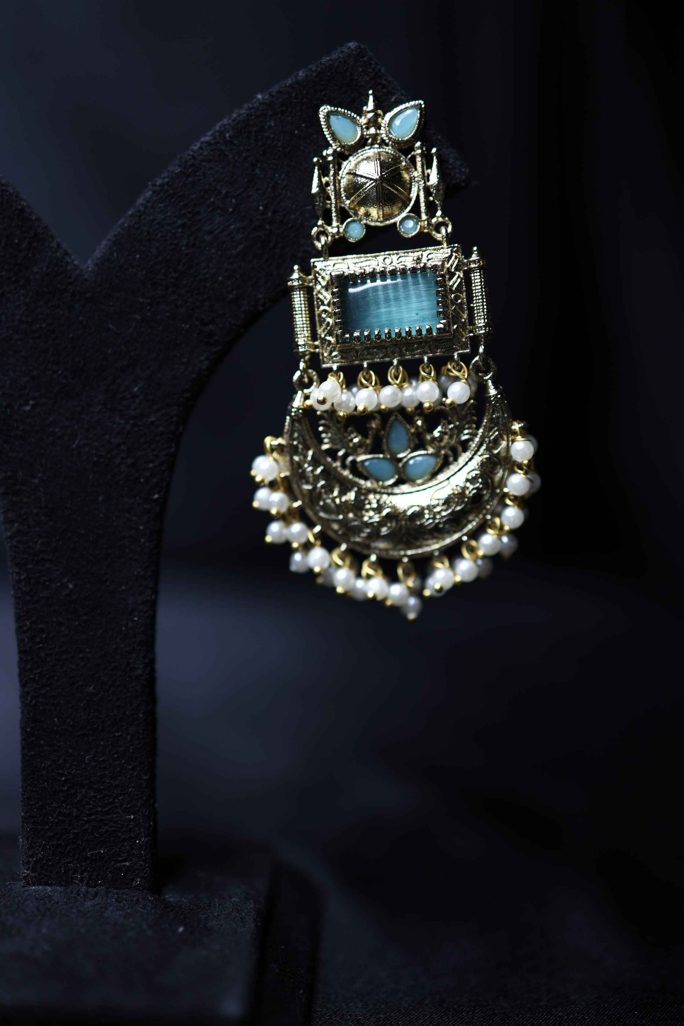 Monalisa Stones Gold Polish Earrings