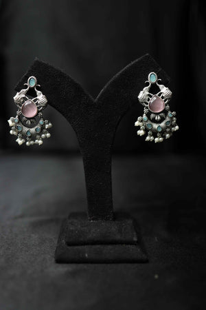 Monalisa Replica Glass Stone Work Earrings