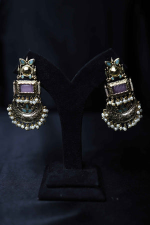 Monalisa Stones Gold Polish Earrings