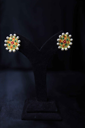 Meenakari Tanjore Painting Earrings