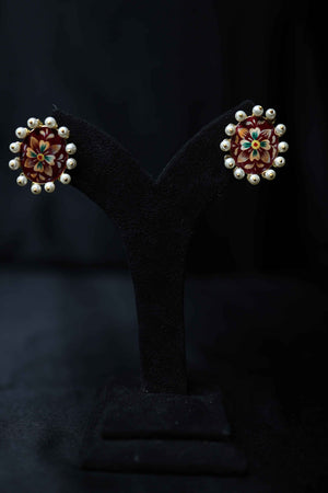 Meenakari Tanjore Painting Earrings