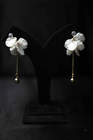 Flower Earings with Chain