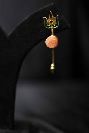 Druzzy Stone Brass Earrings