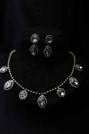 Moissanite Finish Kundan Set