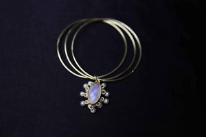 Brass 3 Layered Druzy Stone Bracelet