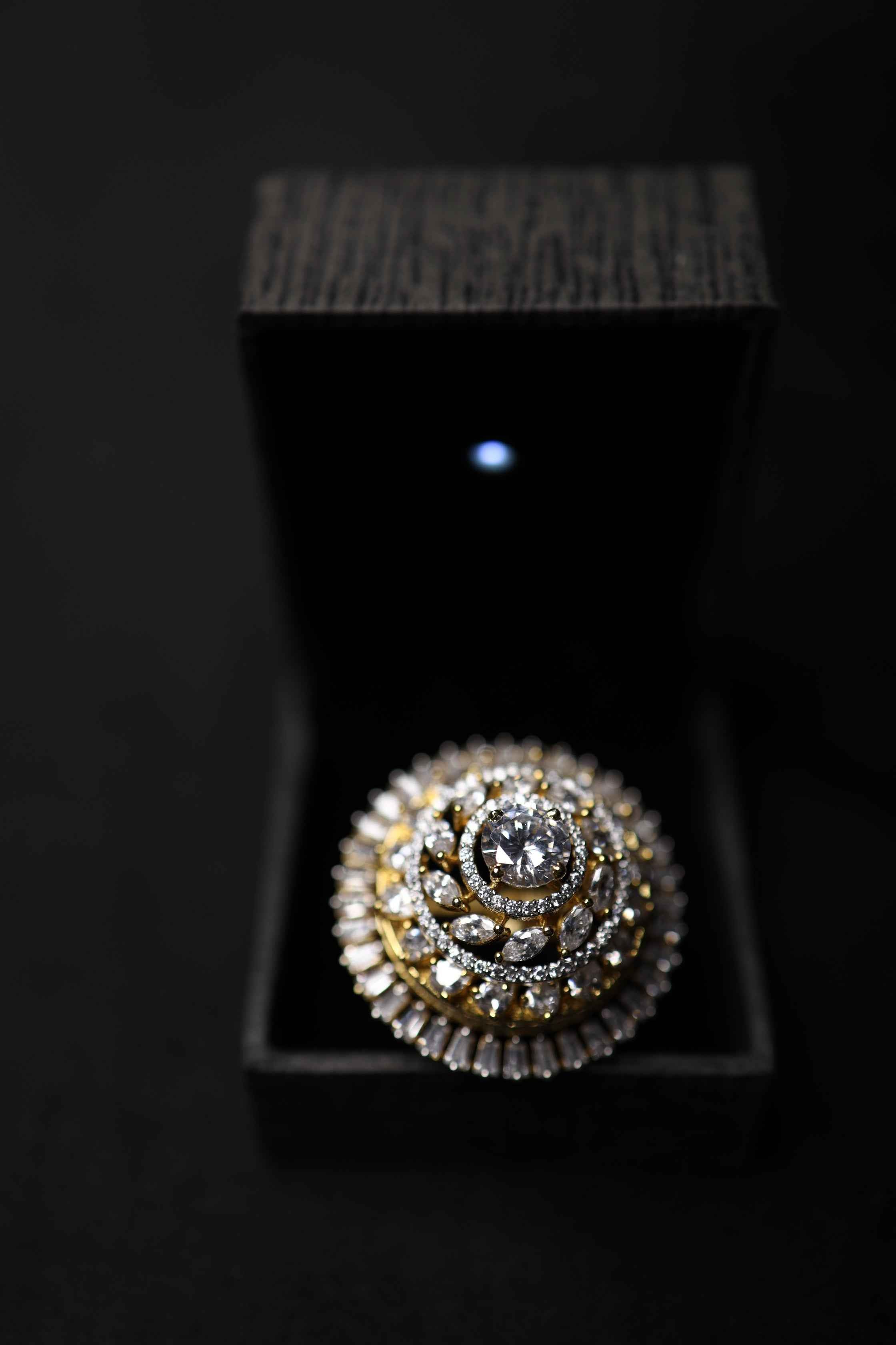 Raised Round Golden Ring