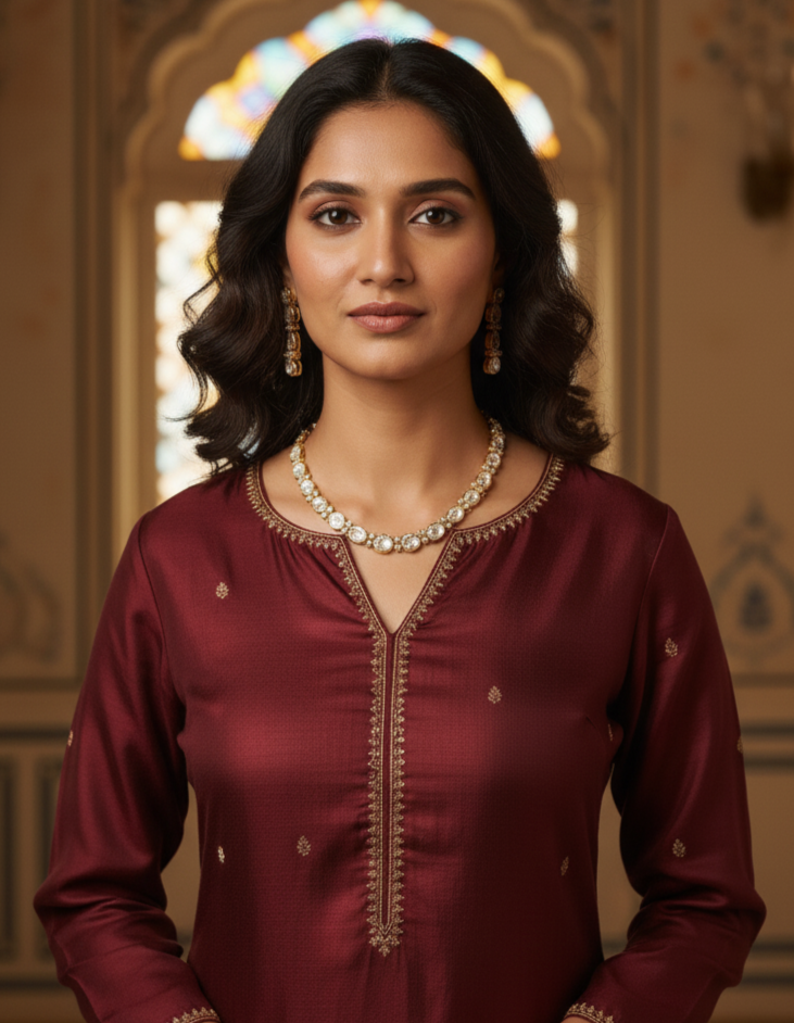 Moissanite Kundan chain