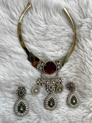 Ruby Emerald Regal Hasli Set