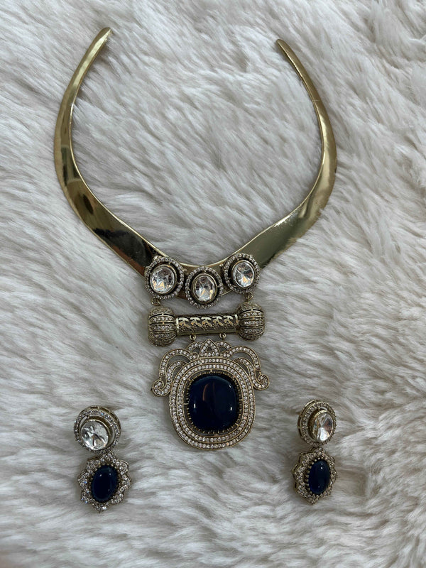 Midnight Blue Heritage Hasli Set