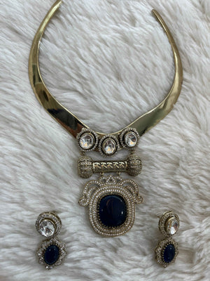 Midnight Blue Heritage Hasli Set