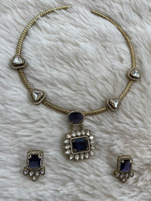 Kundan Hasli with CZ Stones AD Stones