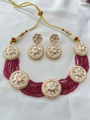 Ruby Cascade Kundan Choker Set