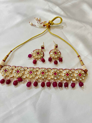 Ruby Royale Kundan Choker Set