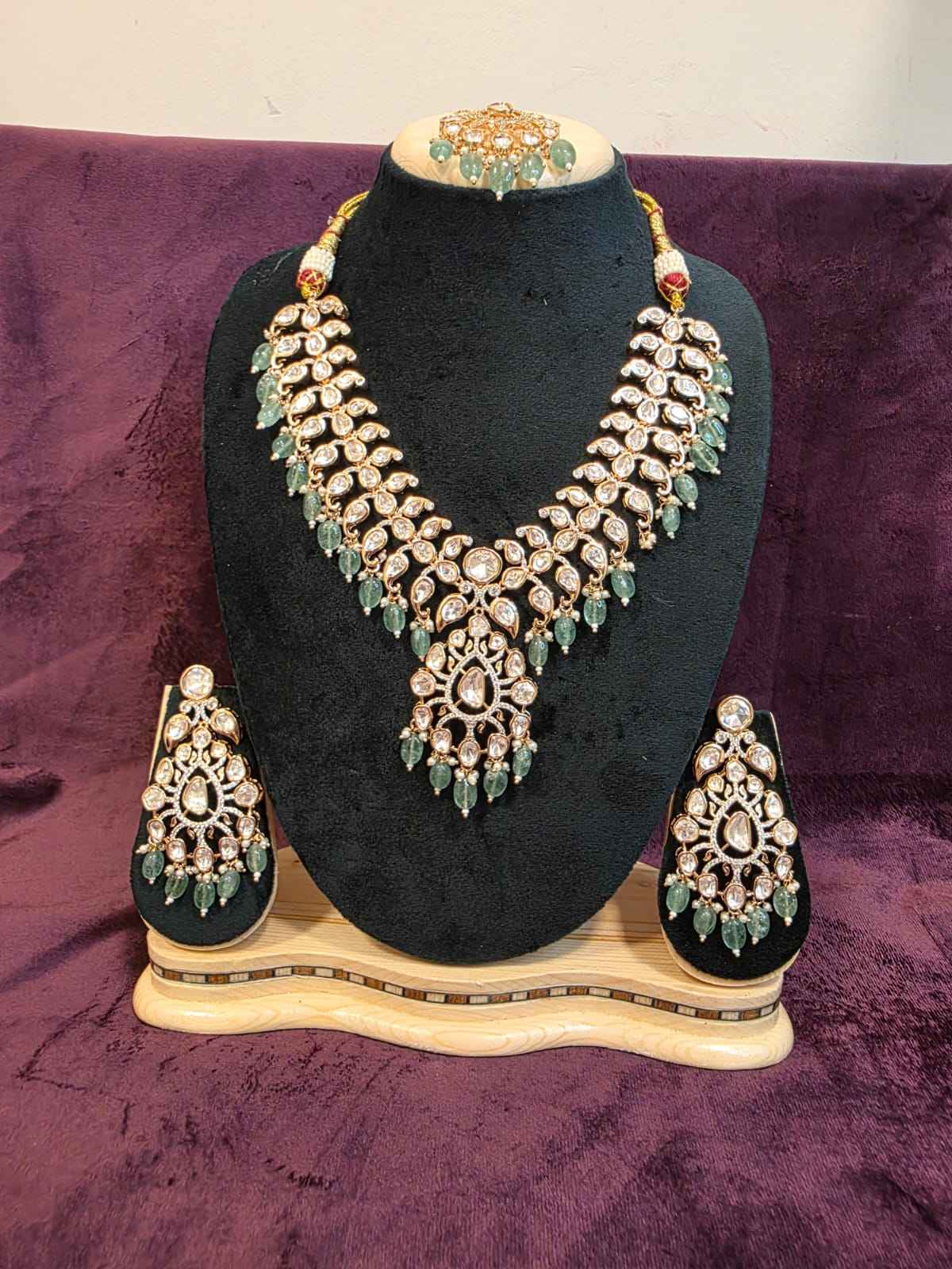 Mosinite Kundan bridal set