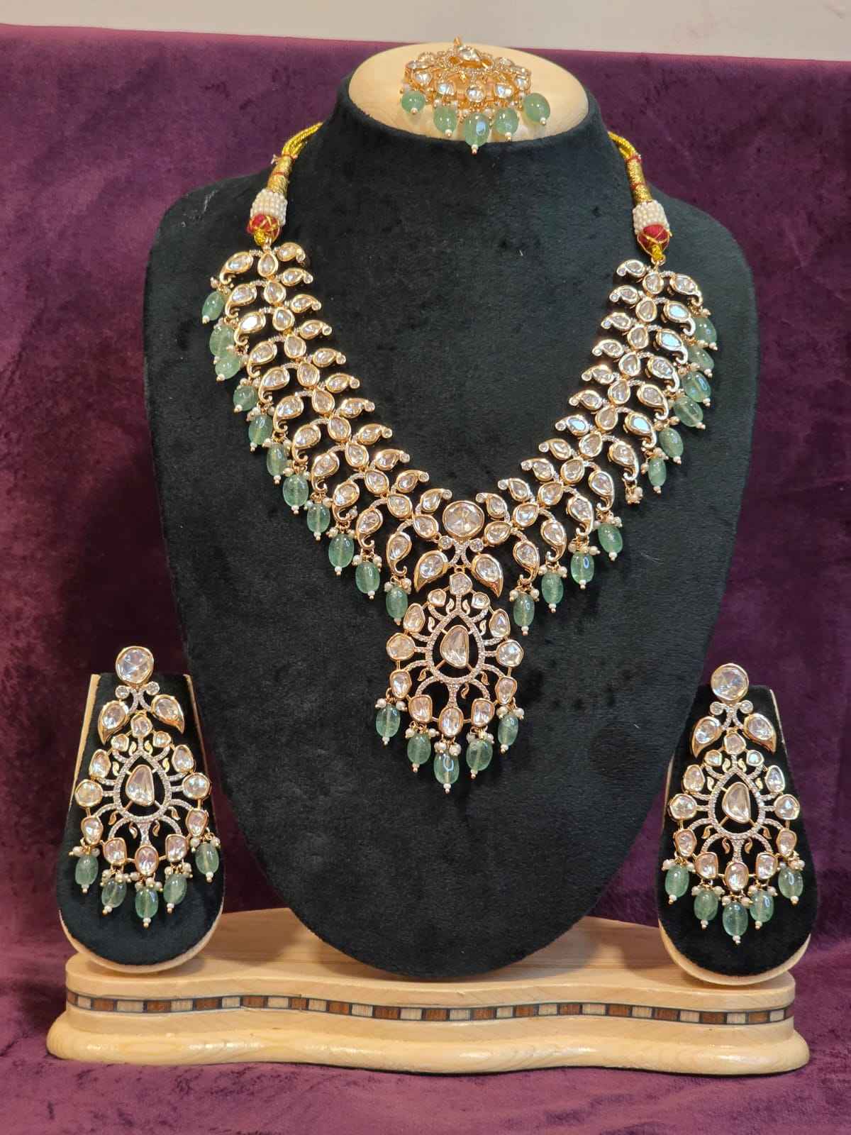 Mosinite Kundan bridal set