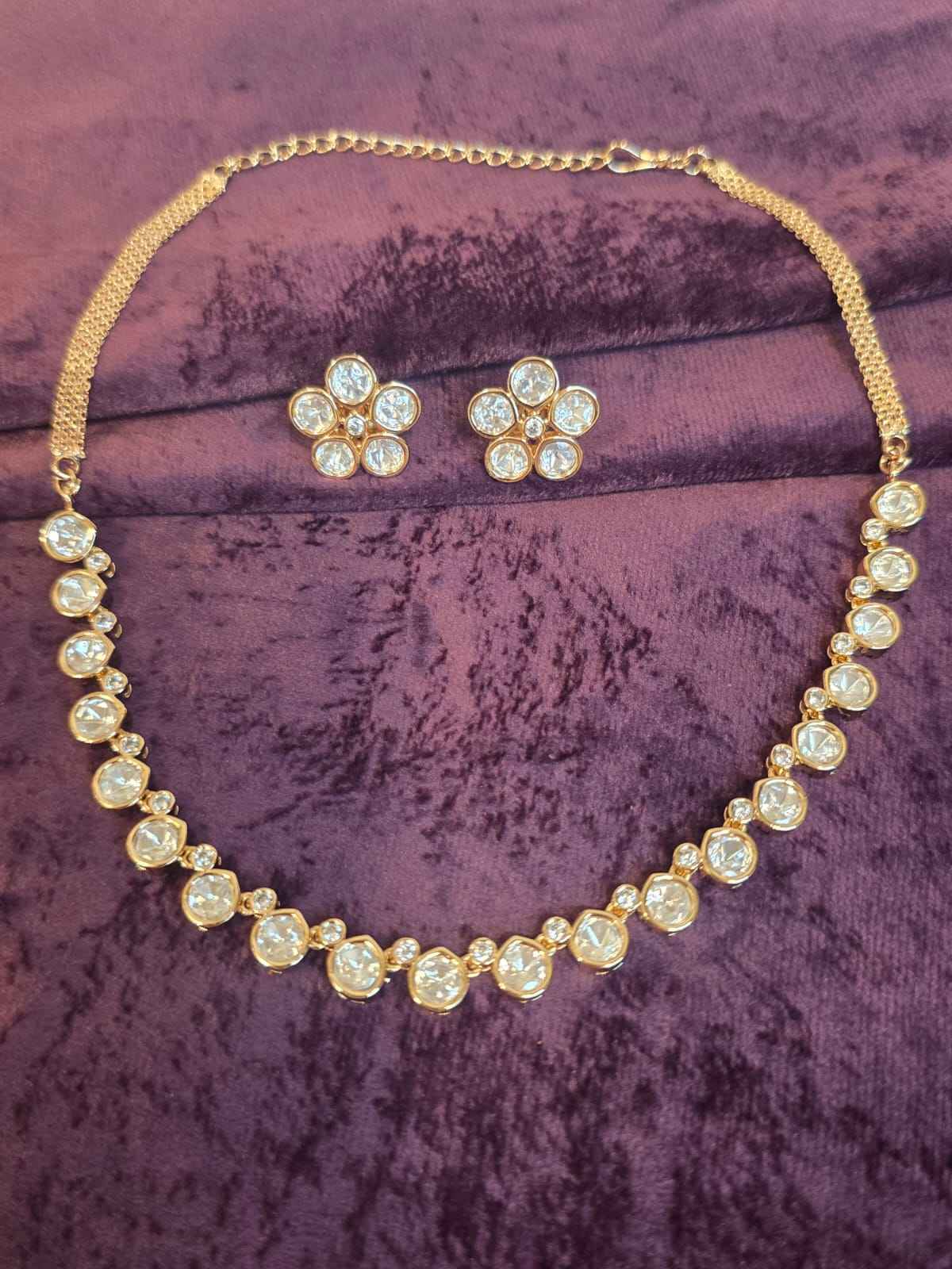 Real mosinite kundan chain