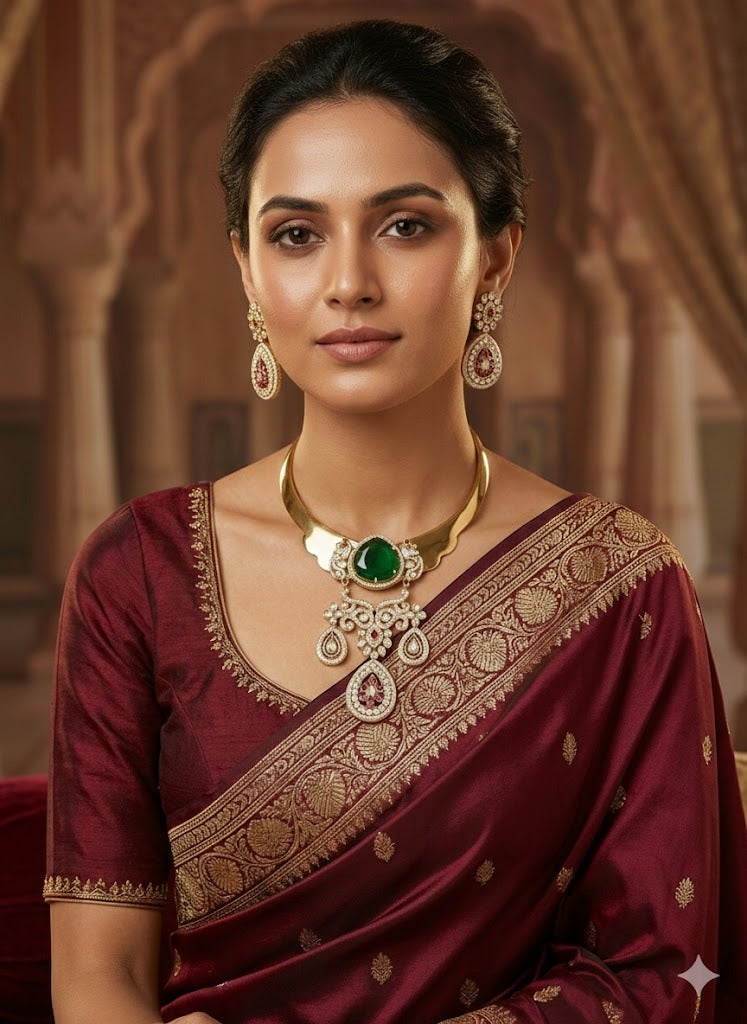 Ruby Emerald Regal Hasli Set